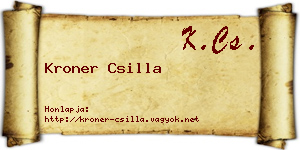 Kroner Csilla névjegykártya